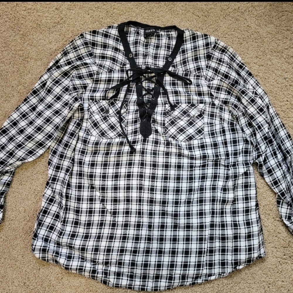 Torrid plaid top size 2